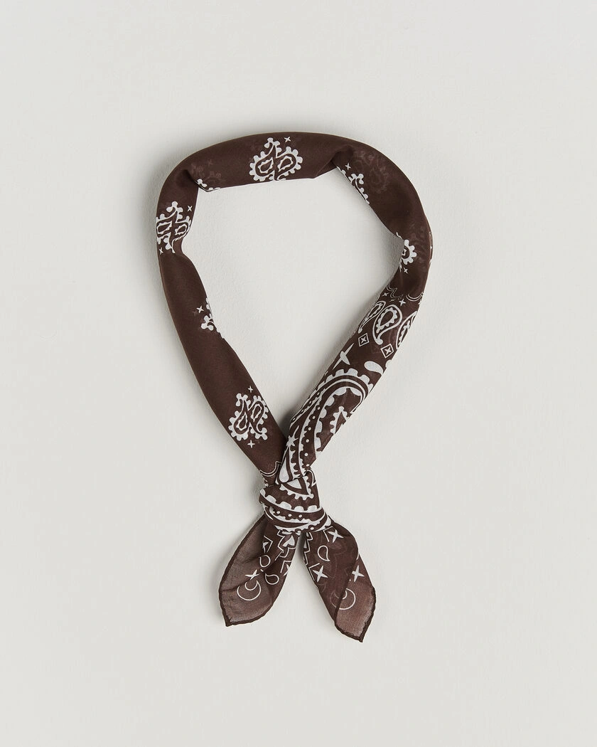 Amanda Christensen Cotton Voilé Paisley Bandana Dark Brown – Braun