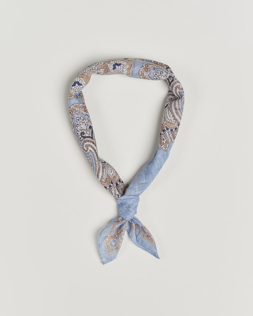 Amanda Christensen Cotton Voilé Large Paisley Bandana Blue – Blau