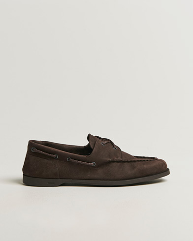 John Lobb Foil Boat Shoes Dark Brown Nubuck – Braun