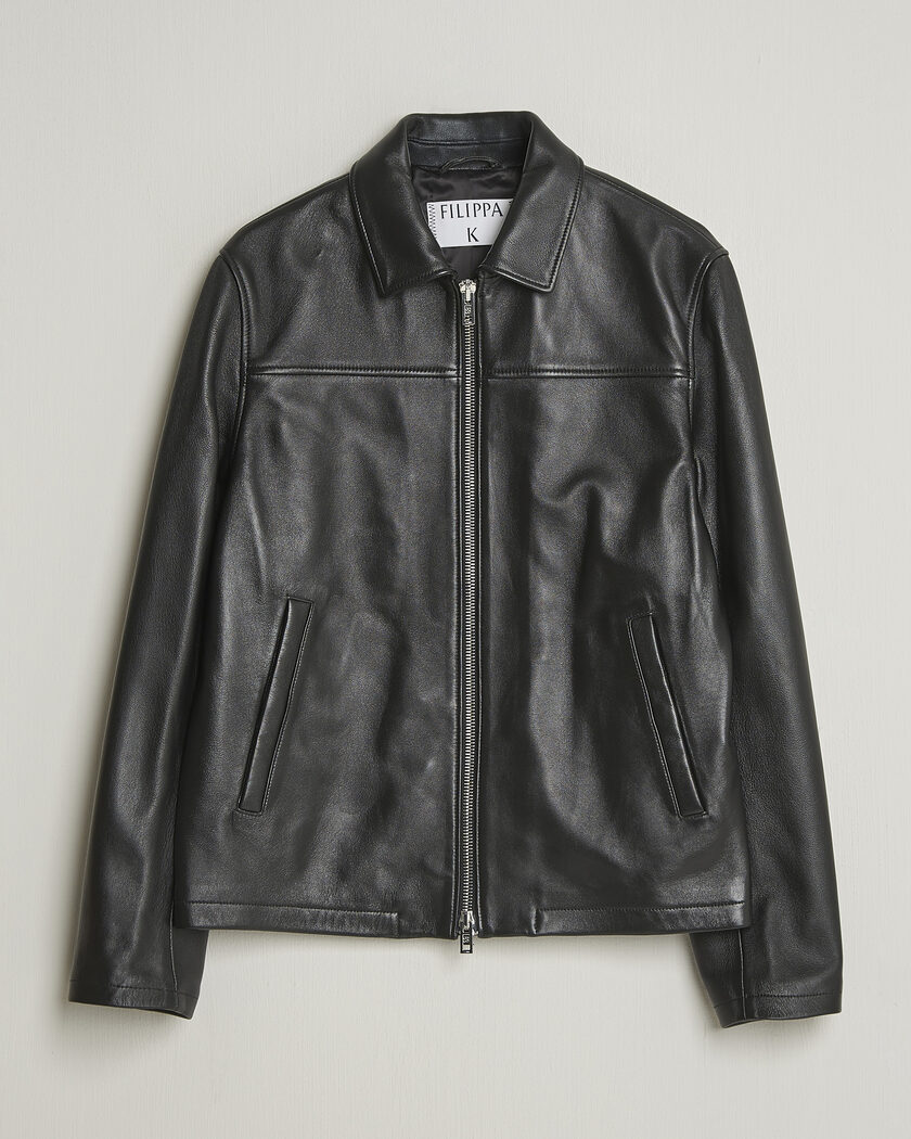 Filippa K Leather Coach Jacket Black – Schwarz
