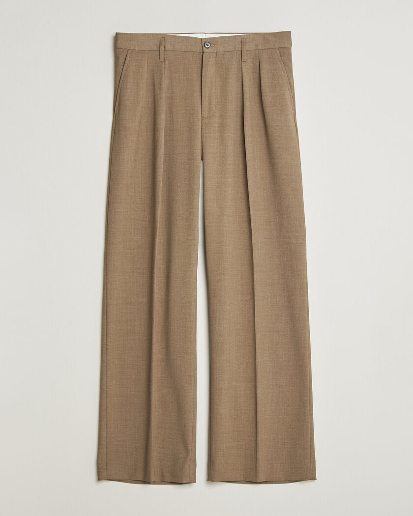 Filippa K Milo Wide Wool Trousers Light Driftwood – Beige