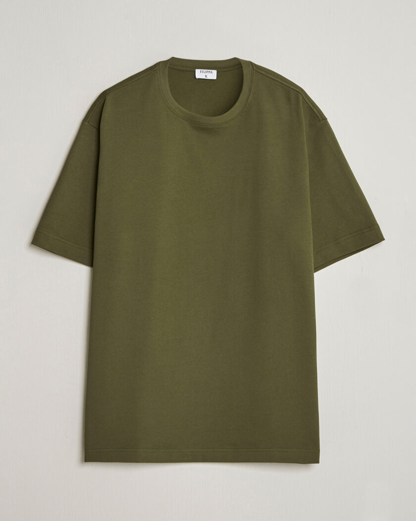 Filippa K Heavy Cotton Crew Neck T-Shirt Midnight Green – Grün