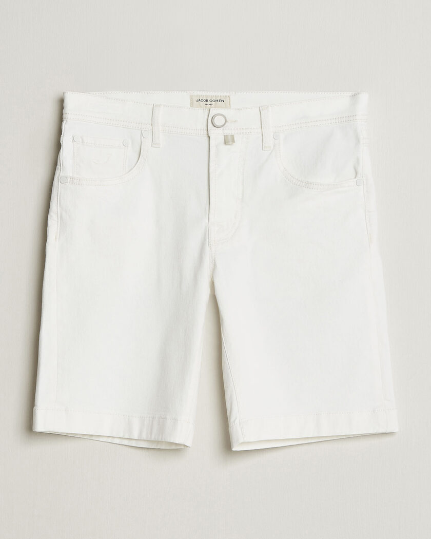 Jacob Cohën Nicolas Bull Stretch Denim Shorts White – Weiß