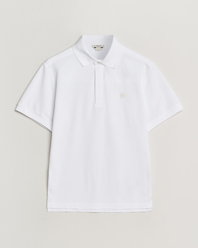  Jacob Cohën Cotton Polo Piquet Optical White – Weiß