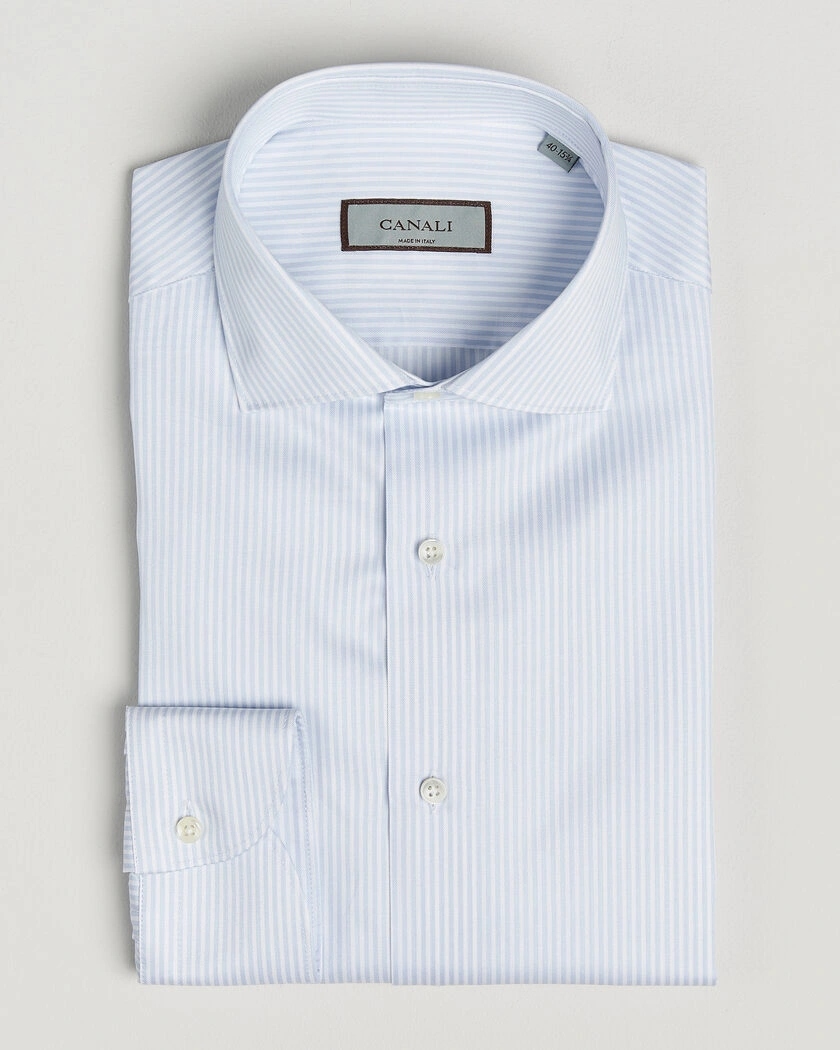 Canali Slim Fit Impeccabile Shirt Light Blue Stripe – Blau
