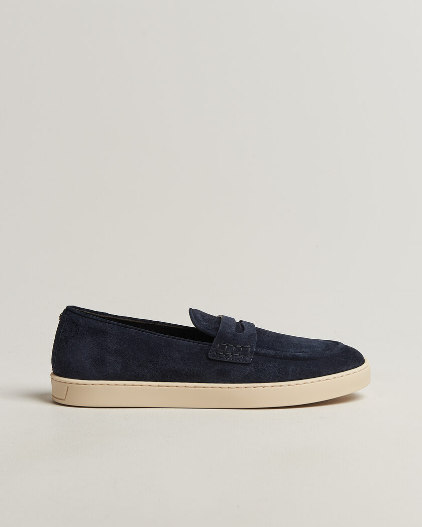 Canali Summer Loafers Navy Suede – Blau