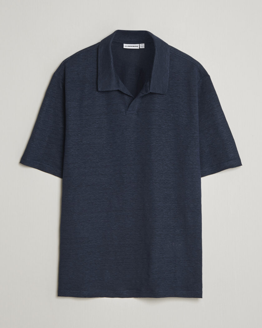 J.Lindeberg Roy Linen Polo JL Navy – Blau