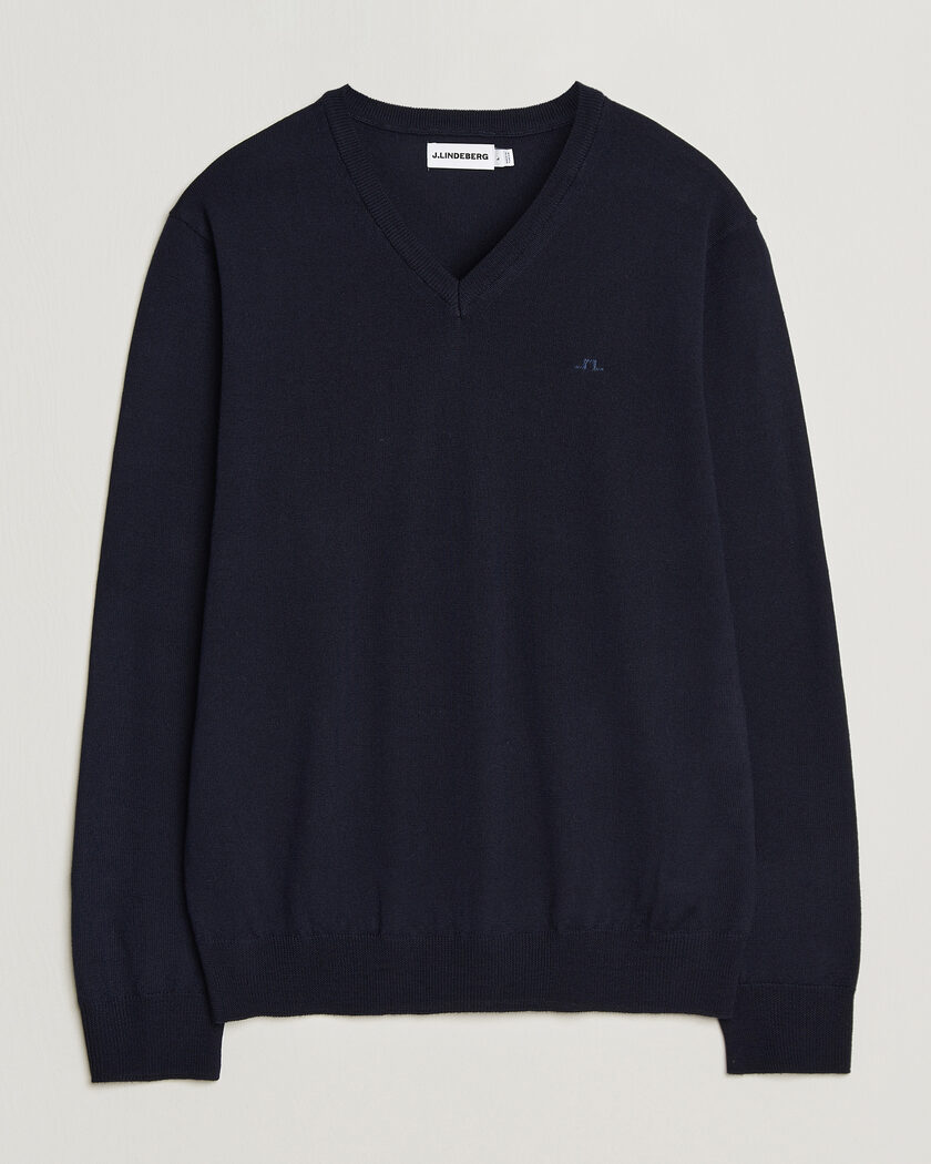 J.Lindeberg Lymann Merino V-Neck Pullover JL Navy – Blau