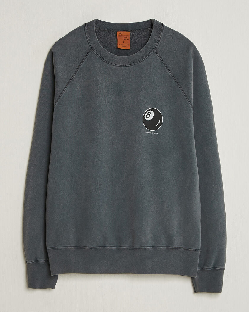 Nudie Jeans Palle Printed Crew Neck Sweatshirt Antracite – Grau