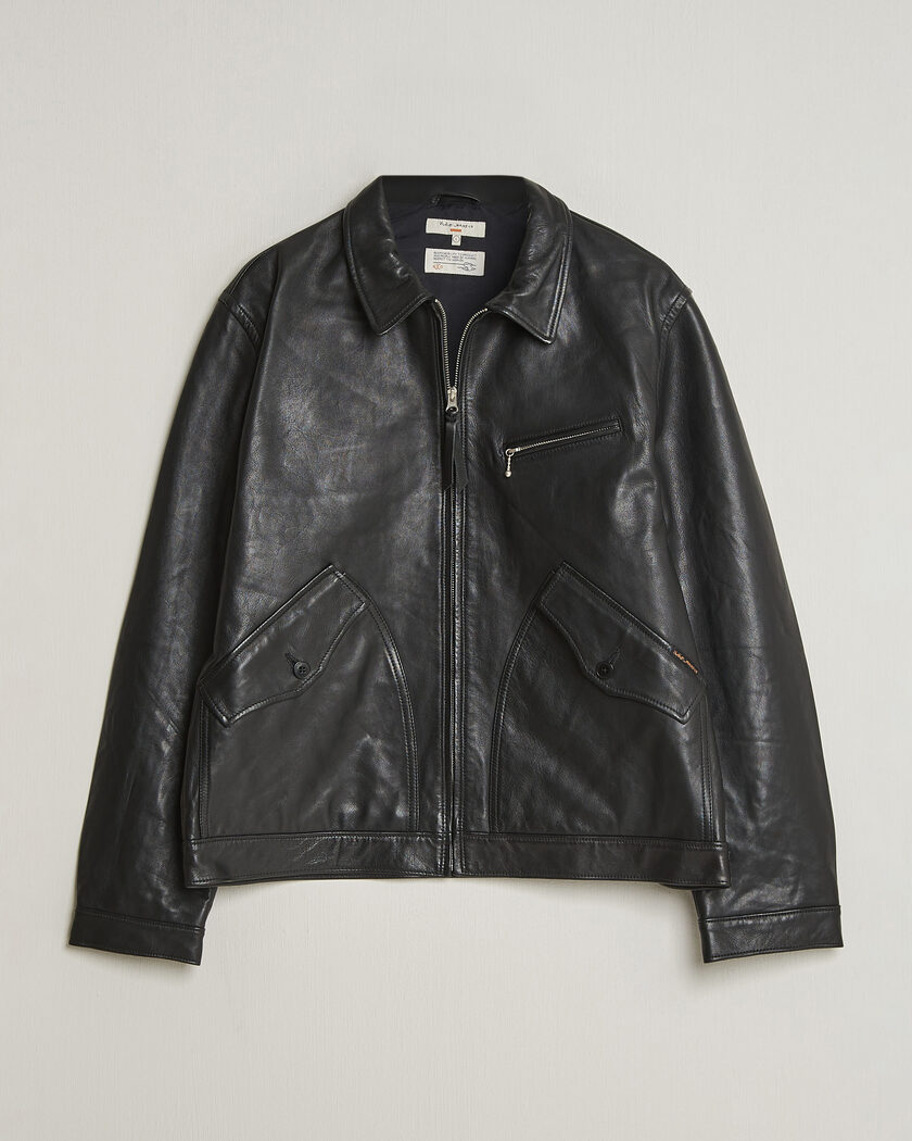 Nudie Jeans Blake Leather Jacket Black – Schwarz