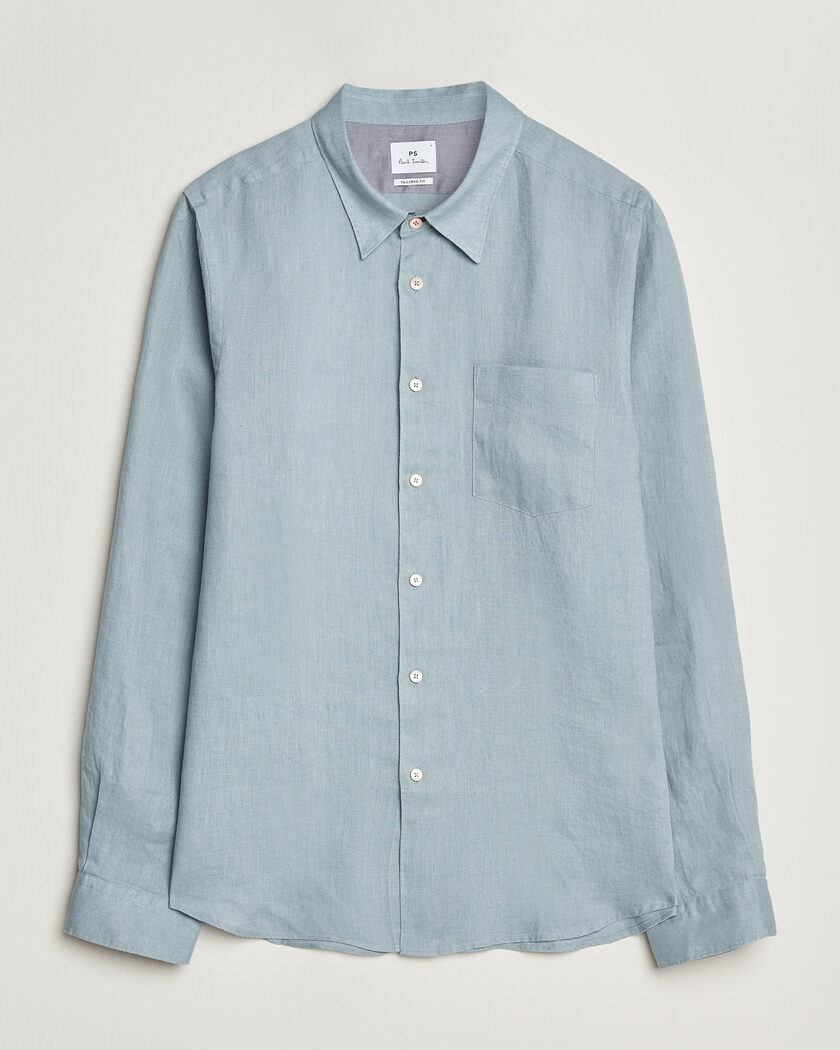 PS Paul Smith Tailored Fit Linen Shirt Light Blue – Blau