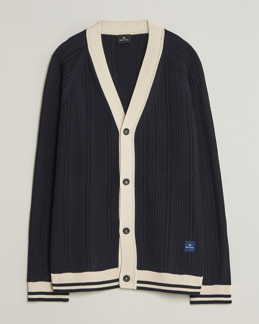 PS Paul Smith Cotton Knitted Cardigan Navy – Blau