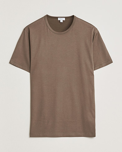 Sunspel Crew Neck Q82 Cotton T-Shirt Dark Cedar – Braun