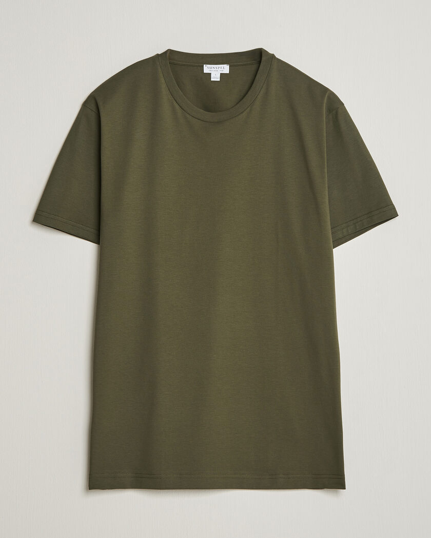 Sunspel Riviera Midweight T-Shirt Deep Olive – Grün