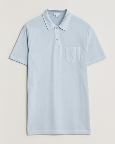Sunspel Riviera Polo Shirt Pastel Blue – Blau