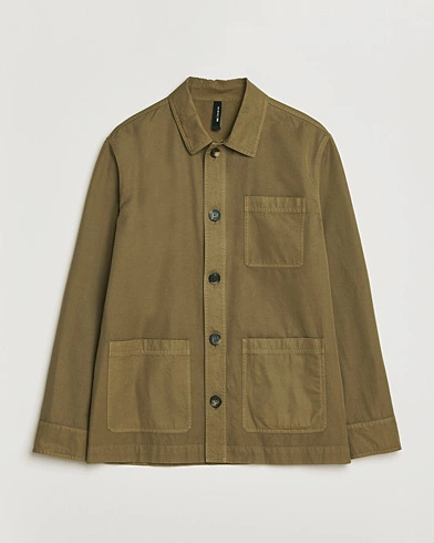 Kiton Cotton Canvas Chore Jacket Military – Grün