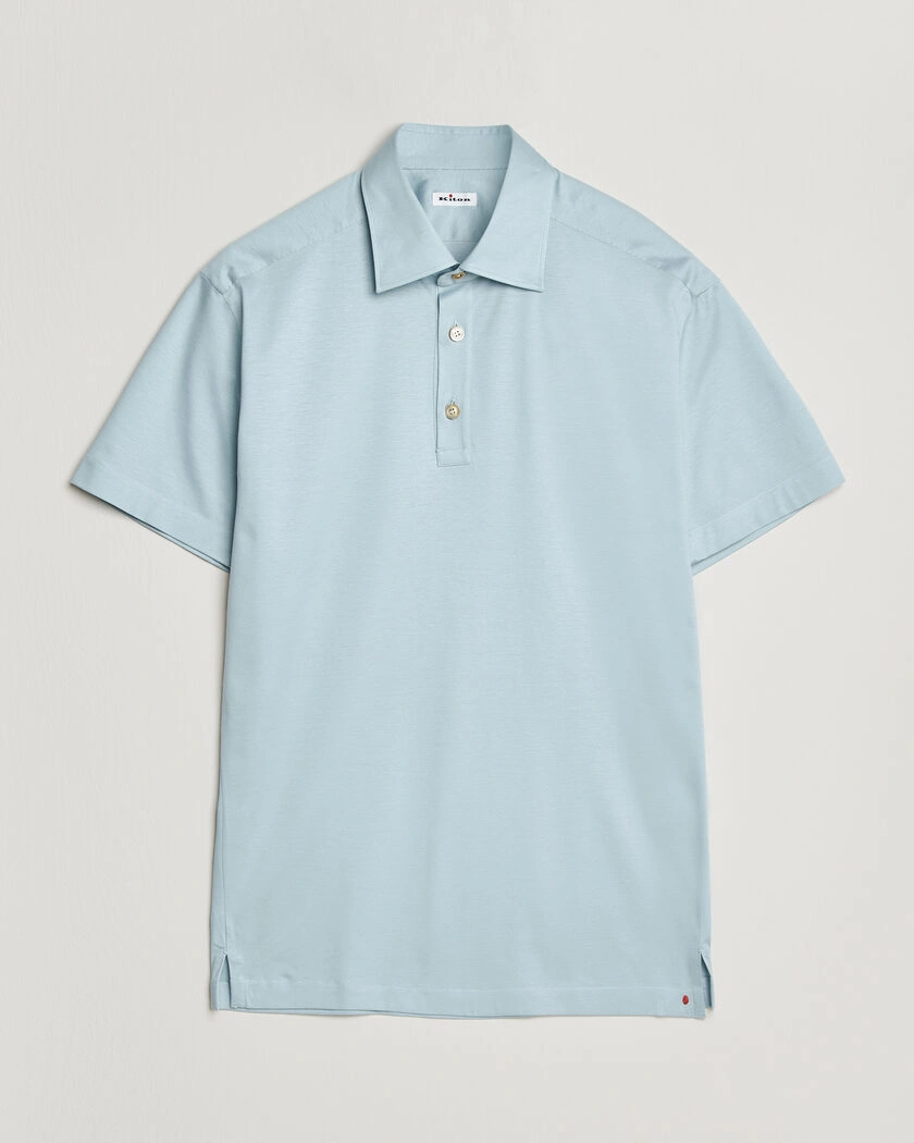 Kiton Short Sleeve Jersey Polo Sky Blue – Blau