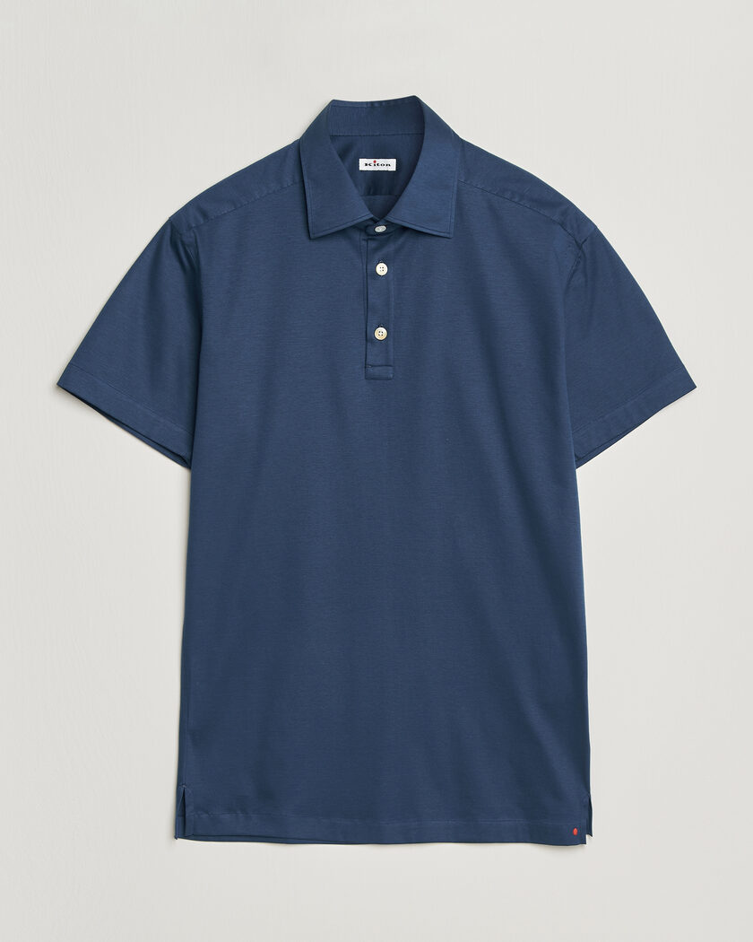 Kiton Short Sleeve Jersey Polo Dark Blue – Blau