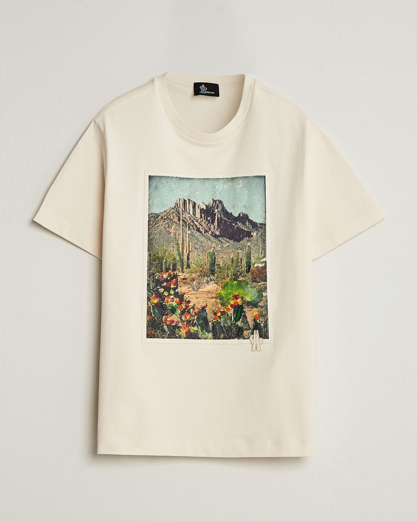 Moncler Grenoble Mountain Print T-Shirt Off White – Weiß