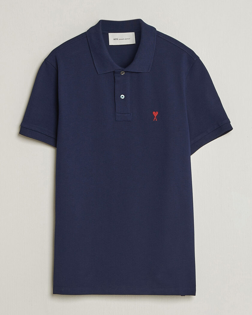 AMI Heart Logo Polo Navy – Blau