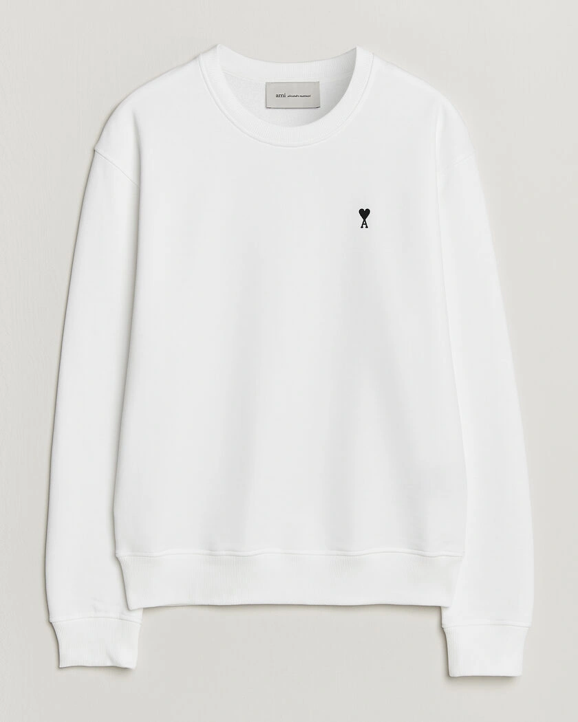 AMI Contrast Heart Logo Sweatshirt White – Weiß
