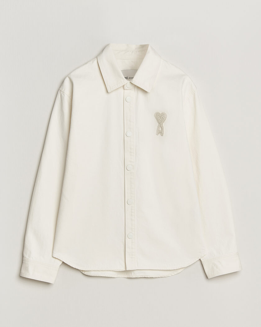 AMI Cotton Twill Overshirt Creme – Weiß