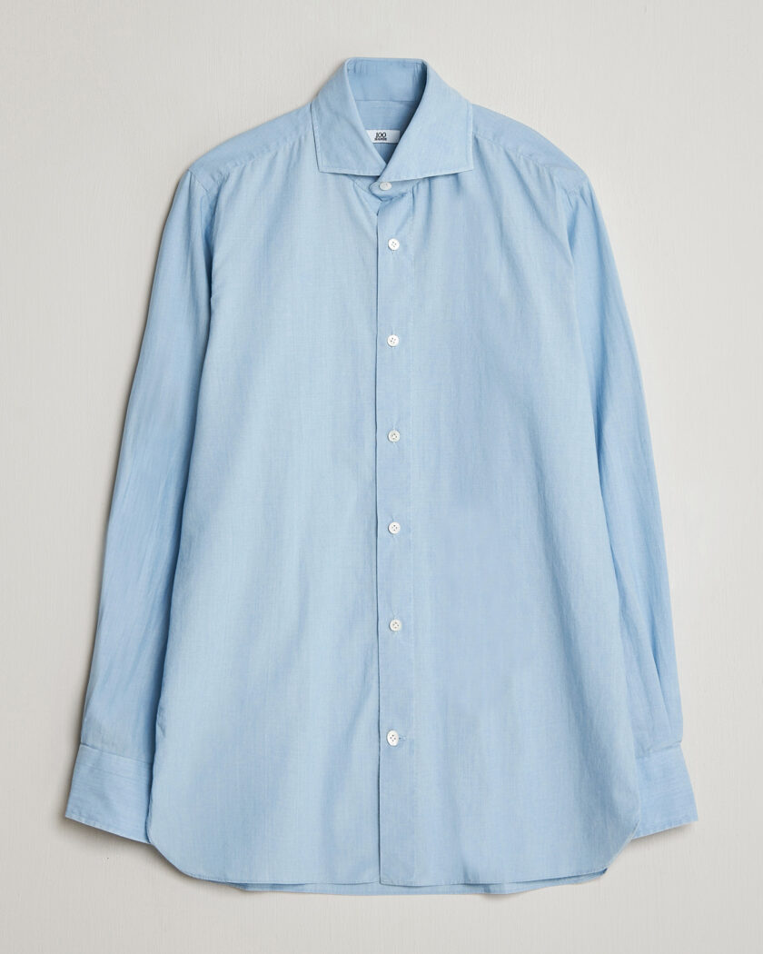 100Hands Light Cotton Voile Denim Shirt Blue – Blau