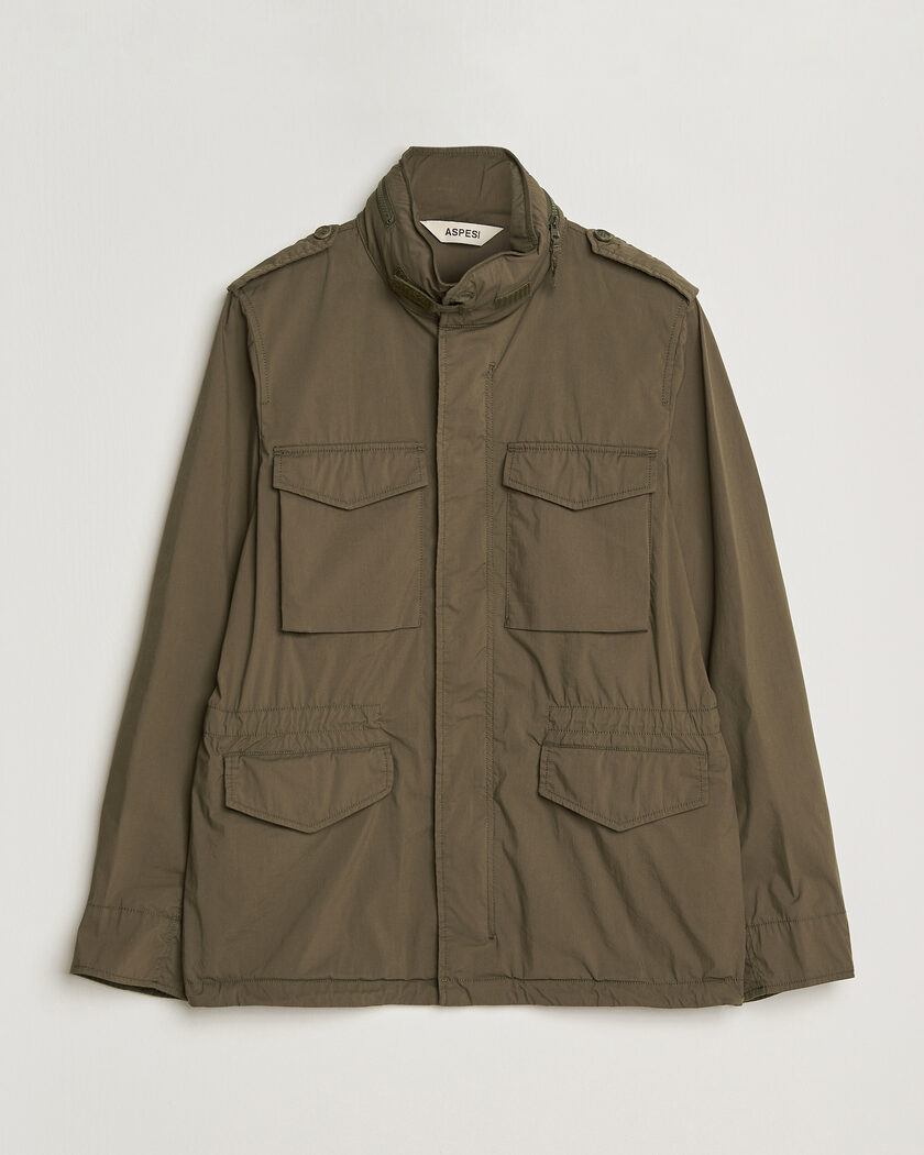  Aspesi Lightweight Cotton Field Jacket Military – Grün