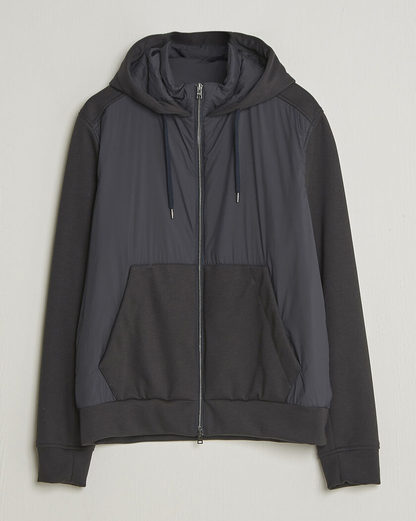 Herno Hooded Hybrid Jacket Navy – Blau