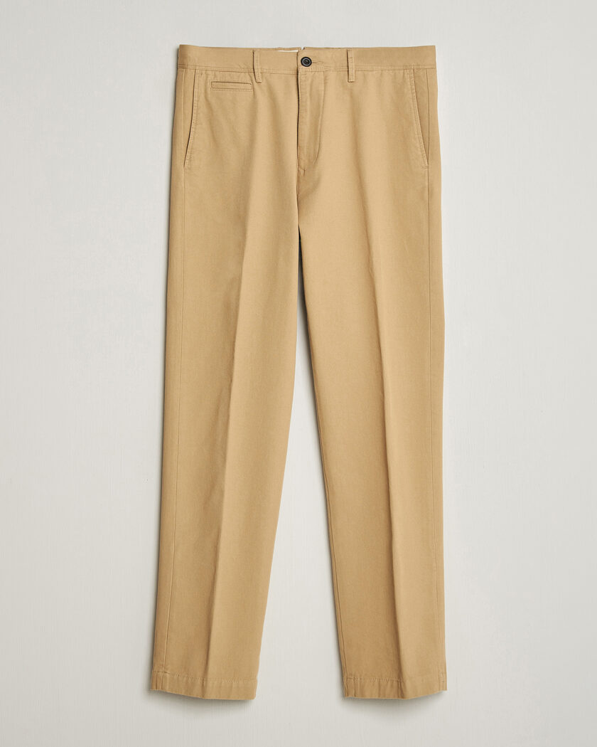 Incotex Regular Fit Uniform Cotton Slacks Khaki – Braun