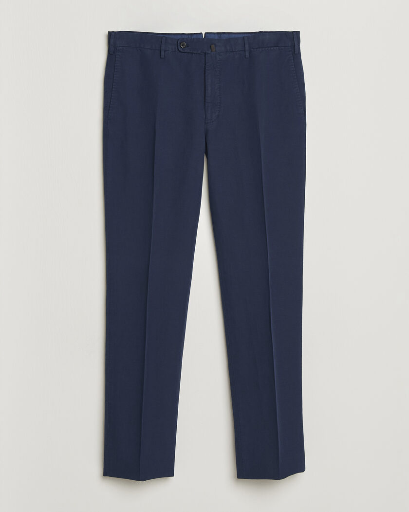 Incotex Regular Fit Chinolino Trousers Navy – Blau