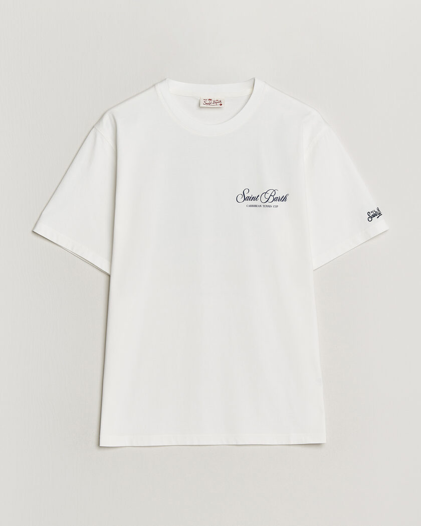 MC2 Saint Barth Back Printed Cotton T-Shirt Gustavia Cup – Weiß