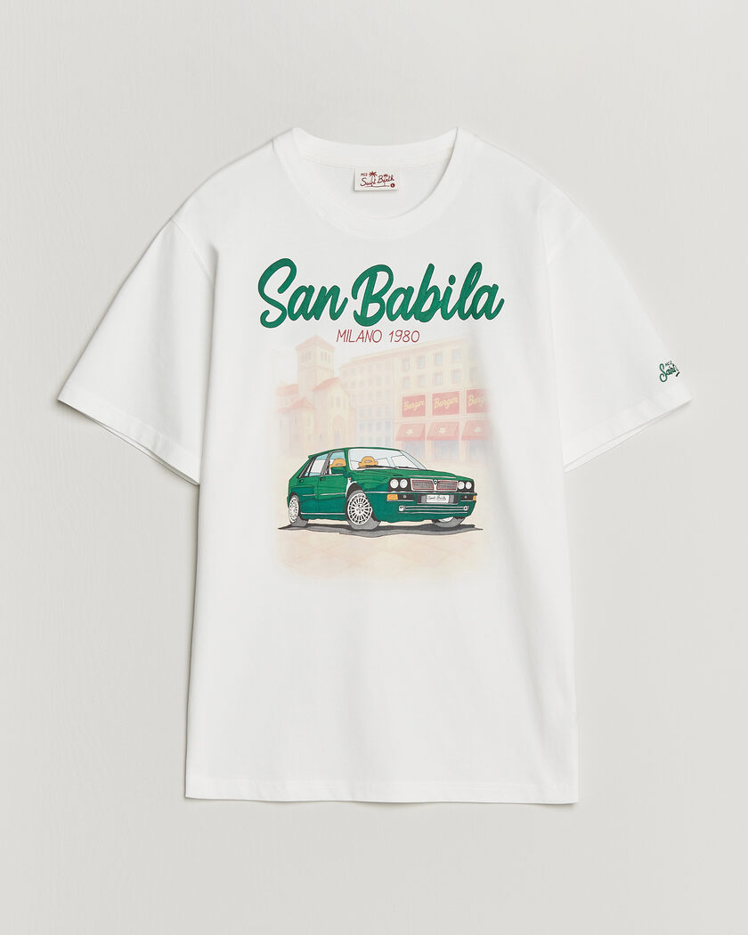 MC2 Saint Barth Printed Cotton T-Shirt San Babila Car – Weiß