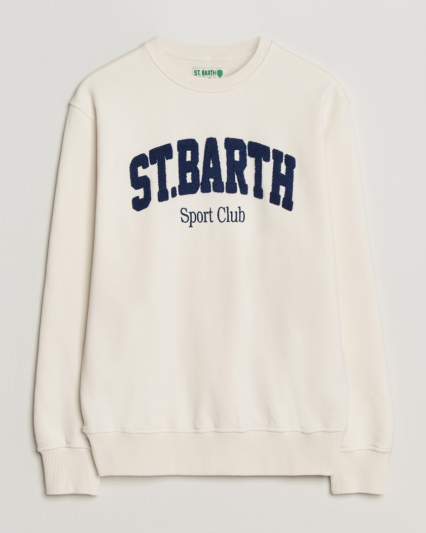 MC2 Saint Barth Terry Cotton Logo Sweatshirt Off White – Weiß