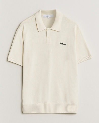 Palmes Cotton Knit Polo Off White – Weiß