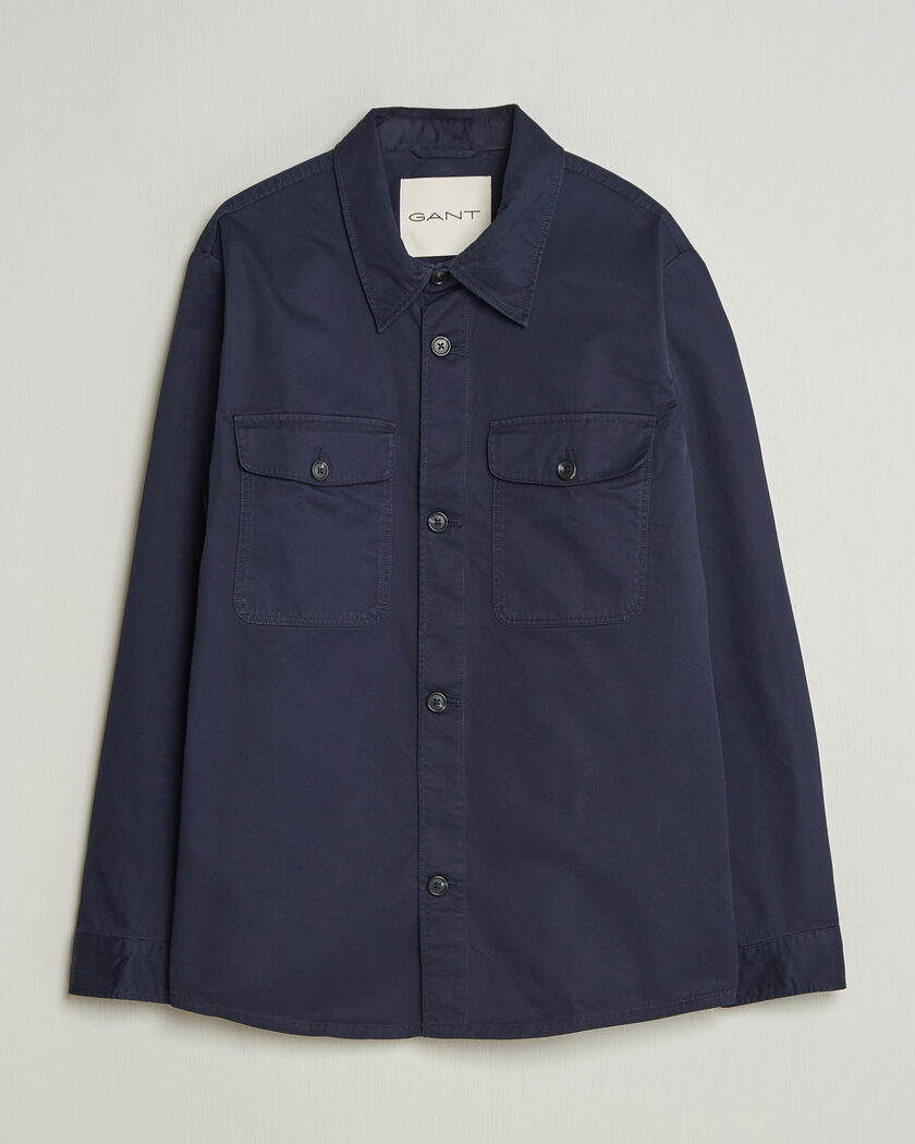  GANT Regular Fit Cotton Twill Overshirt Evening Blue – Blau