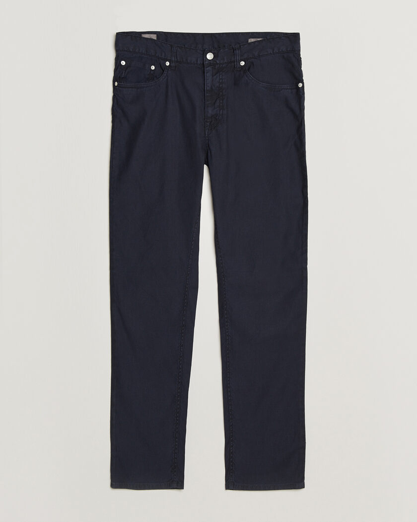 GANT Slim Fit Cotton/Linen 5-Pocket Pants Evening Blue – Blau