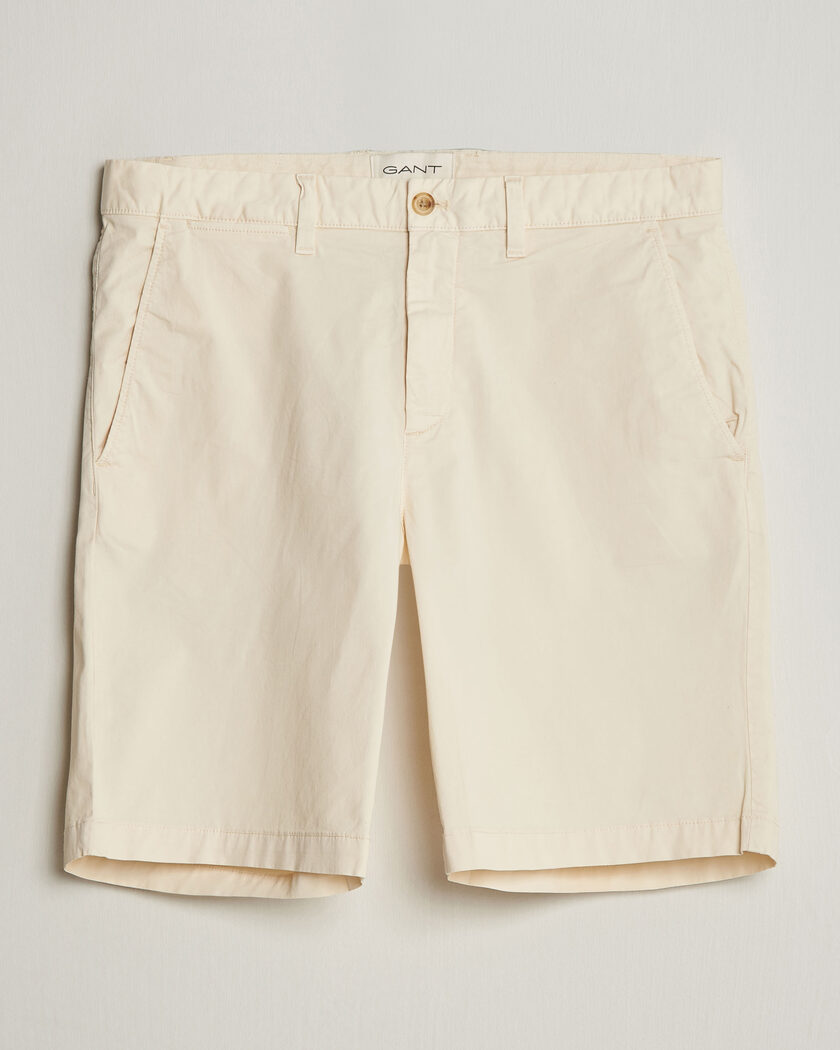Gant Regular Sunfaded Shorts Cream – Weiß