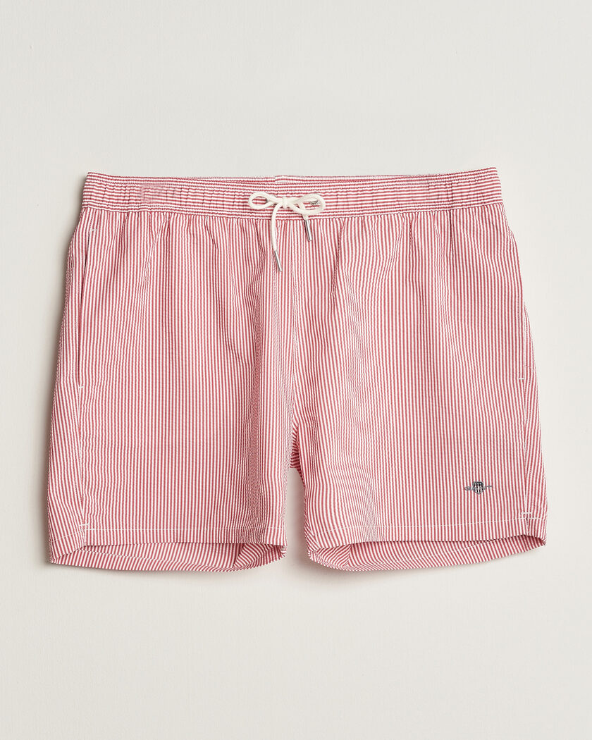 GANT Seersucker Striped Swimshorts Rose Red – Rot