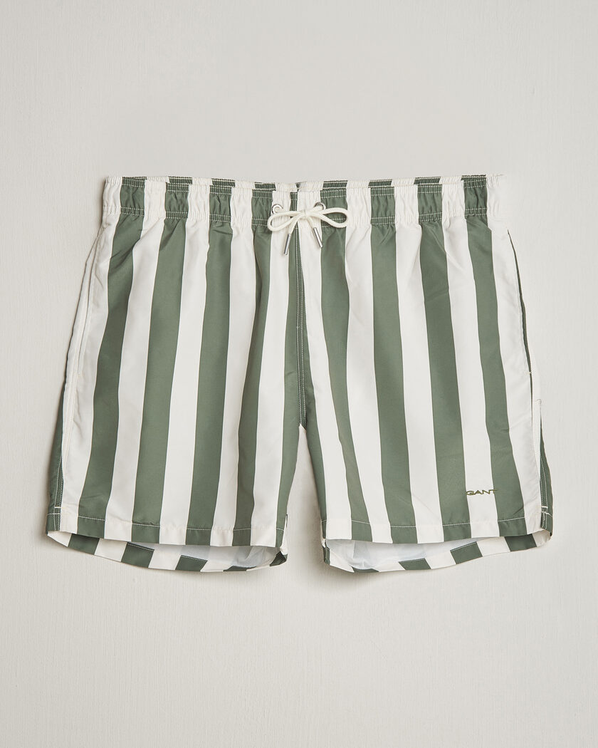 GANT Blockstriped Swimshorts Dry Herb Green – Grün