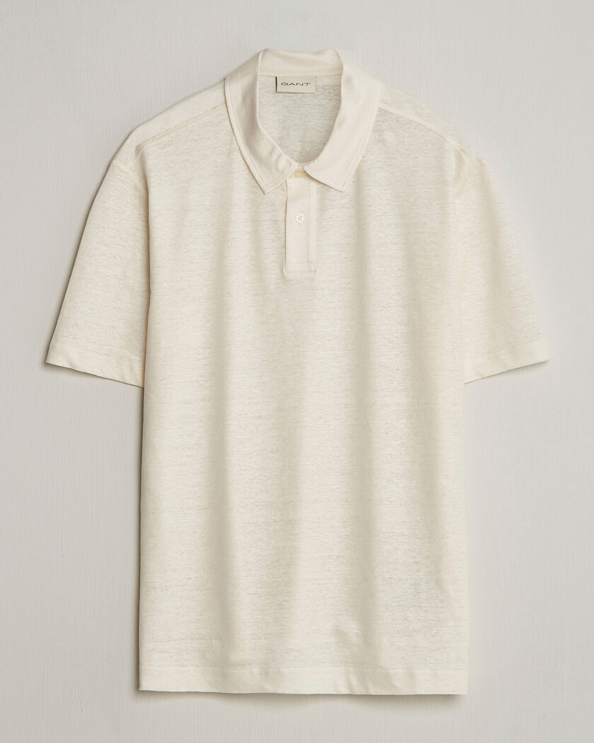 Gant Linen Polo Creamed White – Weiß
