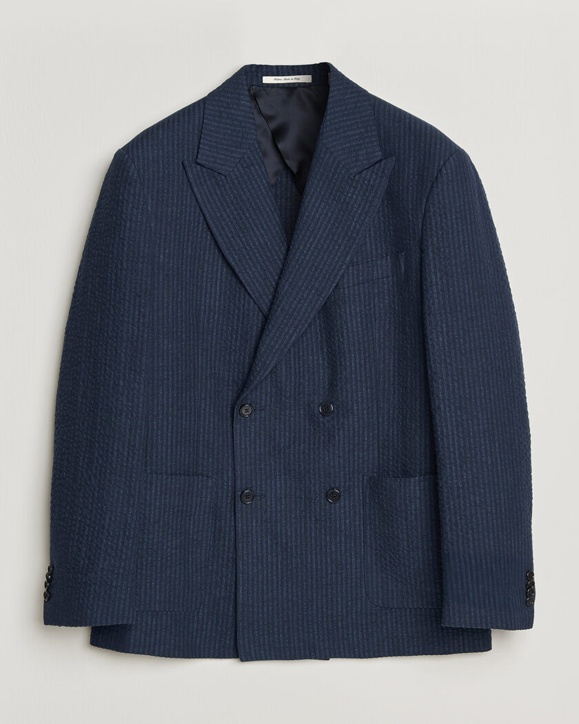 Gant Linen Indigo Seersucker Blazer Bid Blue – Blau