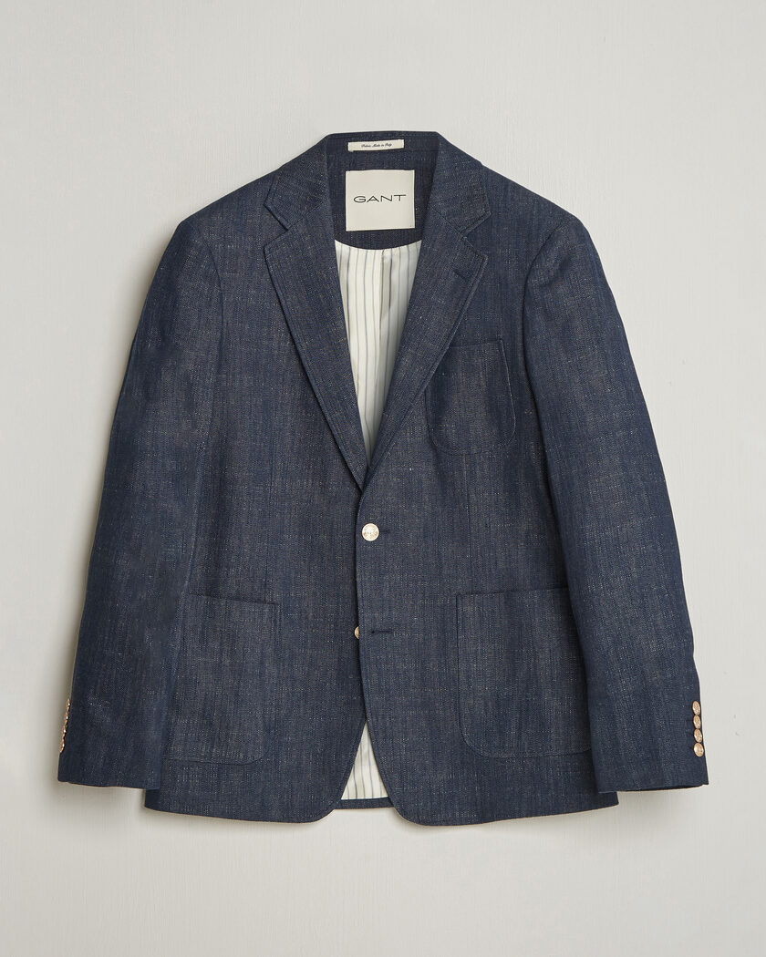 GANT Cotton Indigo Club Blazer Dark Blue Raw – Blau
