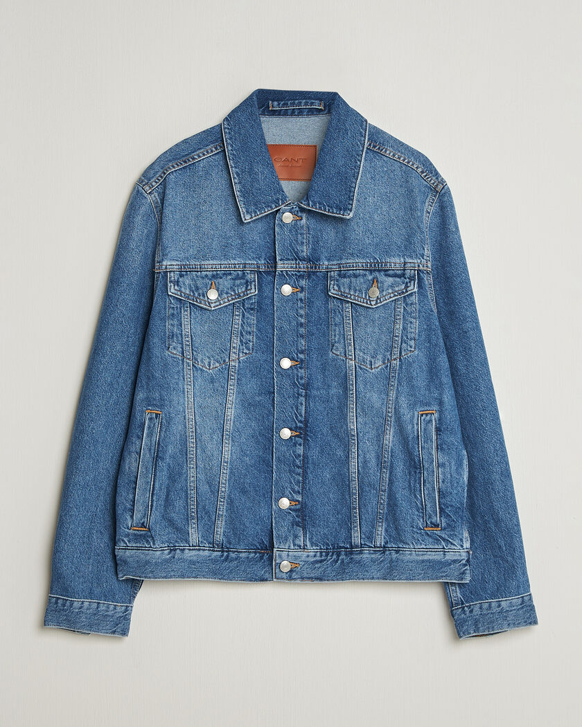 GANT Denim Trucker Jacket Mid Blue – Blau