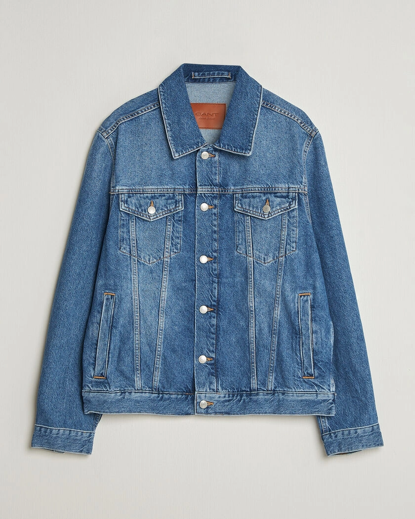 GANT Denim Trucker Jacket Mid Blue – Blau