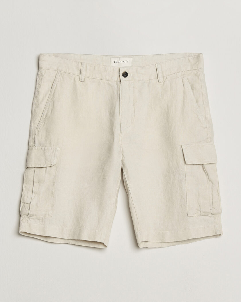 GANT Regular Fit Linen Cargo Shorts Sand – Beige