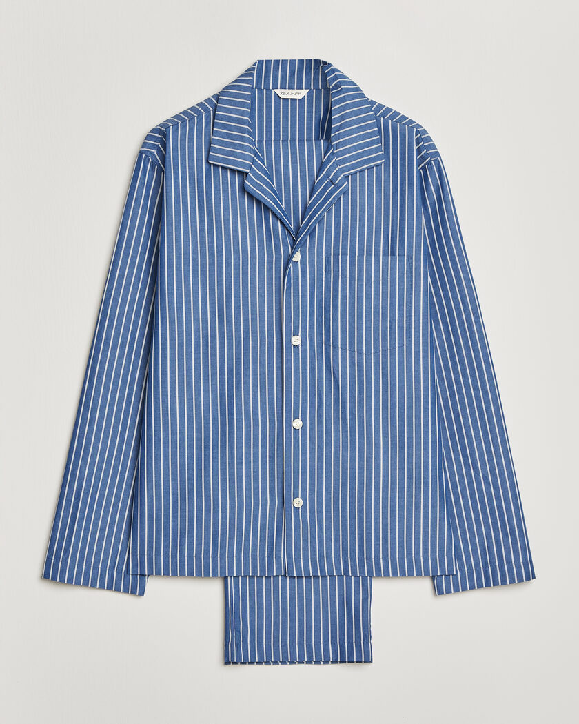GANT Striped Poplin Pyjama Set Deep Cobalt – Blau