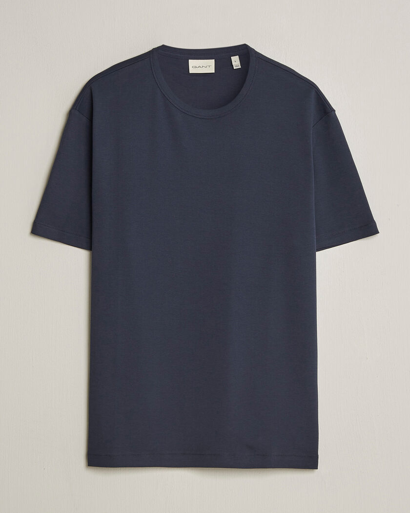 GANT Interlock Crew Neck T-Shirt Evening Blue – Blau
