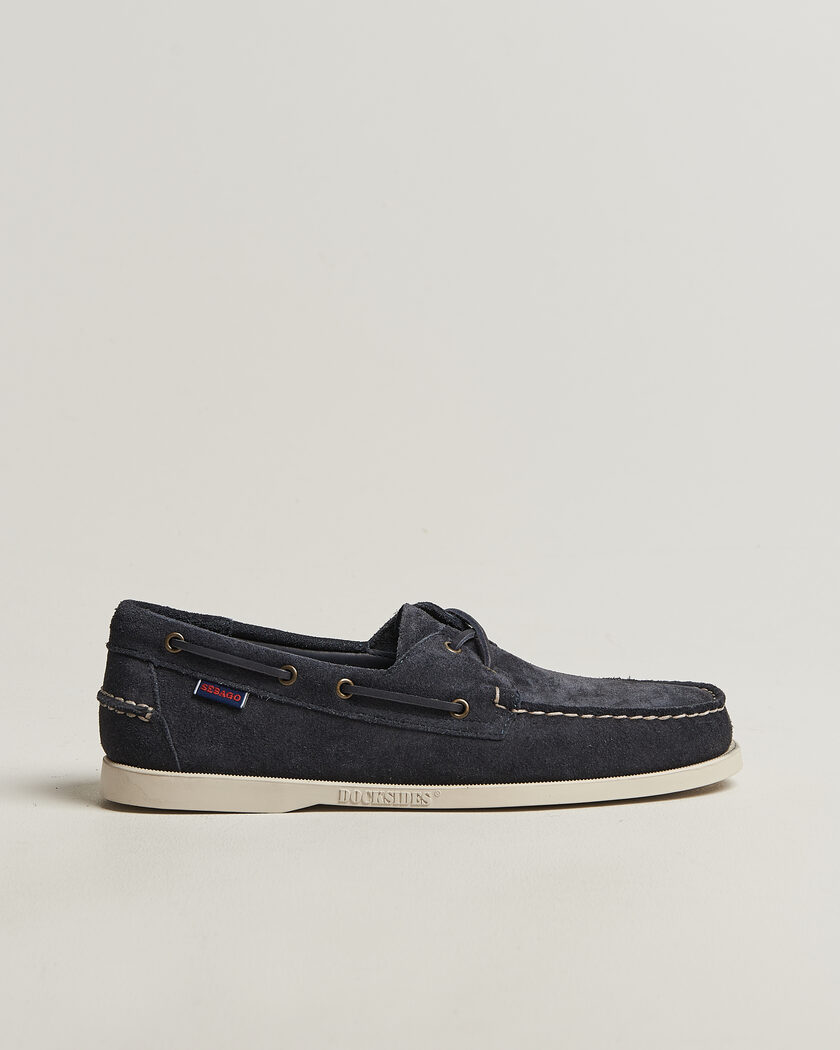 Sebago Docksides Suede Boat Shoe Blue Navy – Blau