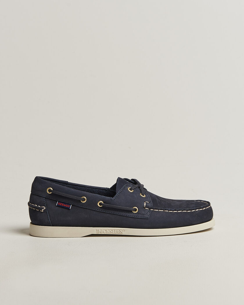 Sebago Docksides Portland Nubuck Boat Shoe Blue Navy – Blau